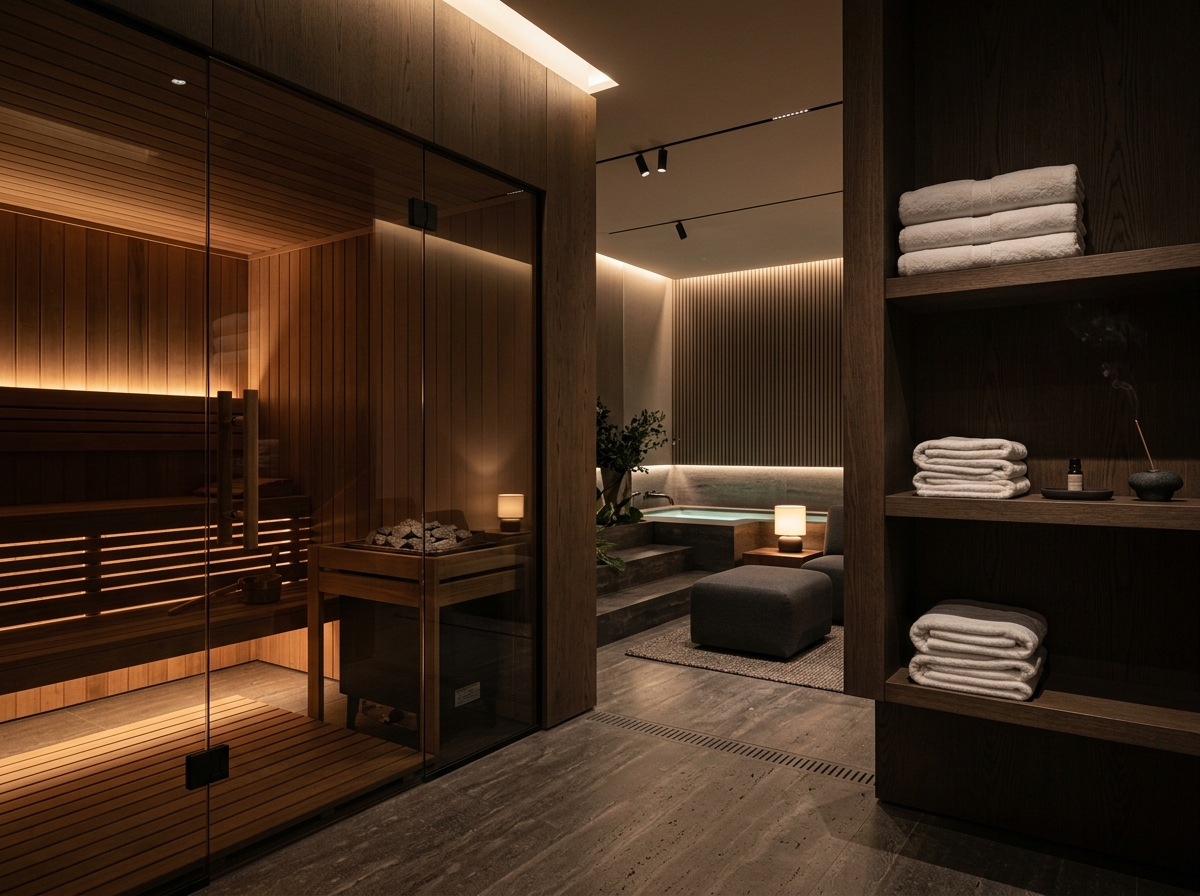 Wellness-Bereich mit warmem Licht